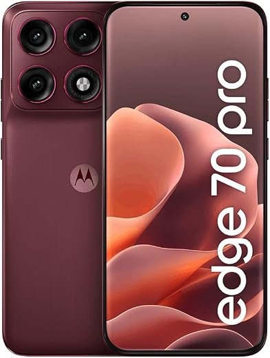 Smartphone Motorola Edge 70 PRO 5G - 256GB 24GB (12GB RAM+12GB Ram Boost), 4 câmeras de 50MP, Tela 1.5K extreme AMOLED 144Hz, Bateria 6500 mAh, IP68/IP69 - Vinho