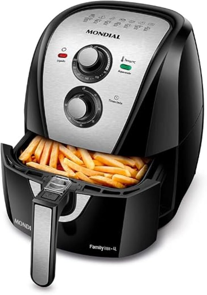 MONDIAL Fritadeira Sem Óleo Air Fryer 4L, Preto/Inox, 1500W, 220V - AFN-40-BI