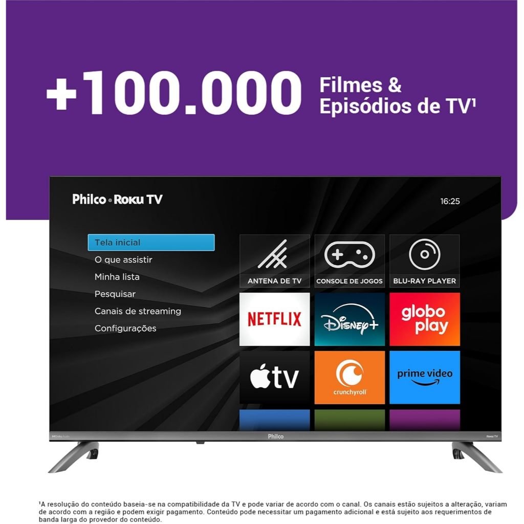 Smart Tv 32 Philco Roku Tv Dolby Áudio Hdr10 P32crb