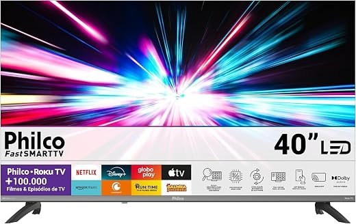 Smart TV 40″ Philco Roku TV HDR10 Dolby Áudio P40CRA